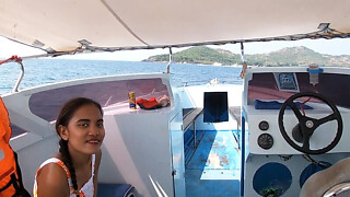 Rented a vessel for a day and had sex on it with his Oriental young boy sweetheart