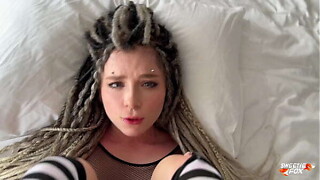 Pretty Informal Virgin with Dreadlocks and Piercings Deepthroats, Coarse Copulates and Cum Swallows