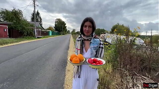 I asked Farmer lassie to show whence this babe grows wet fruits and vegetables...