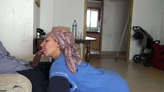 A Muslim maid is disturbed when this babe sees his great dark German penis