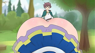 Aqua Wore a petticoat that was Also short to entice Kazuma/Hentai/Cartoon/Parody/God&amp_apos_s Blessing On This Worthy Wold !