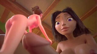 3DGSPOT - Small Meets Giant! Breasty Futanari Playgirl Tasks Small Dark brown - Formal TRAILER