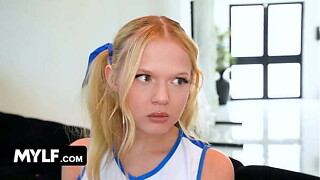 Petite Cheerleader Coco Lovelock Has Confidence Homosexual woman Mashing on Her MILF Trainer