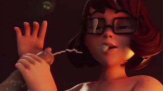 MILF Velma 3D Blow job - Uncensored Anime
