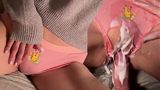 Ops stepbro your shlong only slipped in... Perverted Snatch rubbing and Creamy Fuck