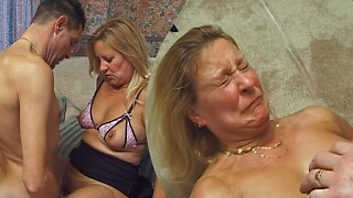 Giant squirting spunk flow aloft a All red wife