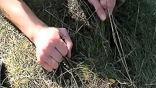 A Slim Blonde Teen Gets Disciplined By A Thick Sugar-plum Outdoors