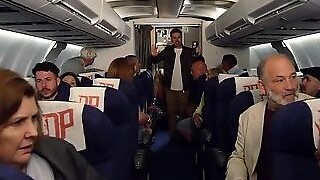 Pilot And A Duo Of Hawt Stair-well Attendants Fuck On The Facet