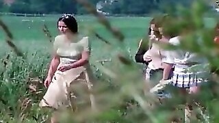 Retro Chiken Hottie Liked Xxx Three-some Fuck On The Glade
