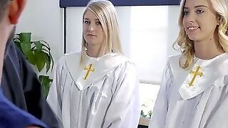 Sinful Stunner Haley Reed Goes Wild On A Hard Pole In Front Of Priest